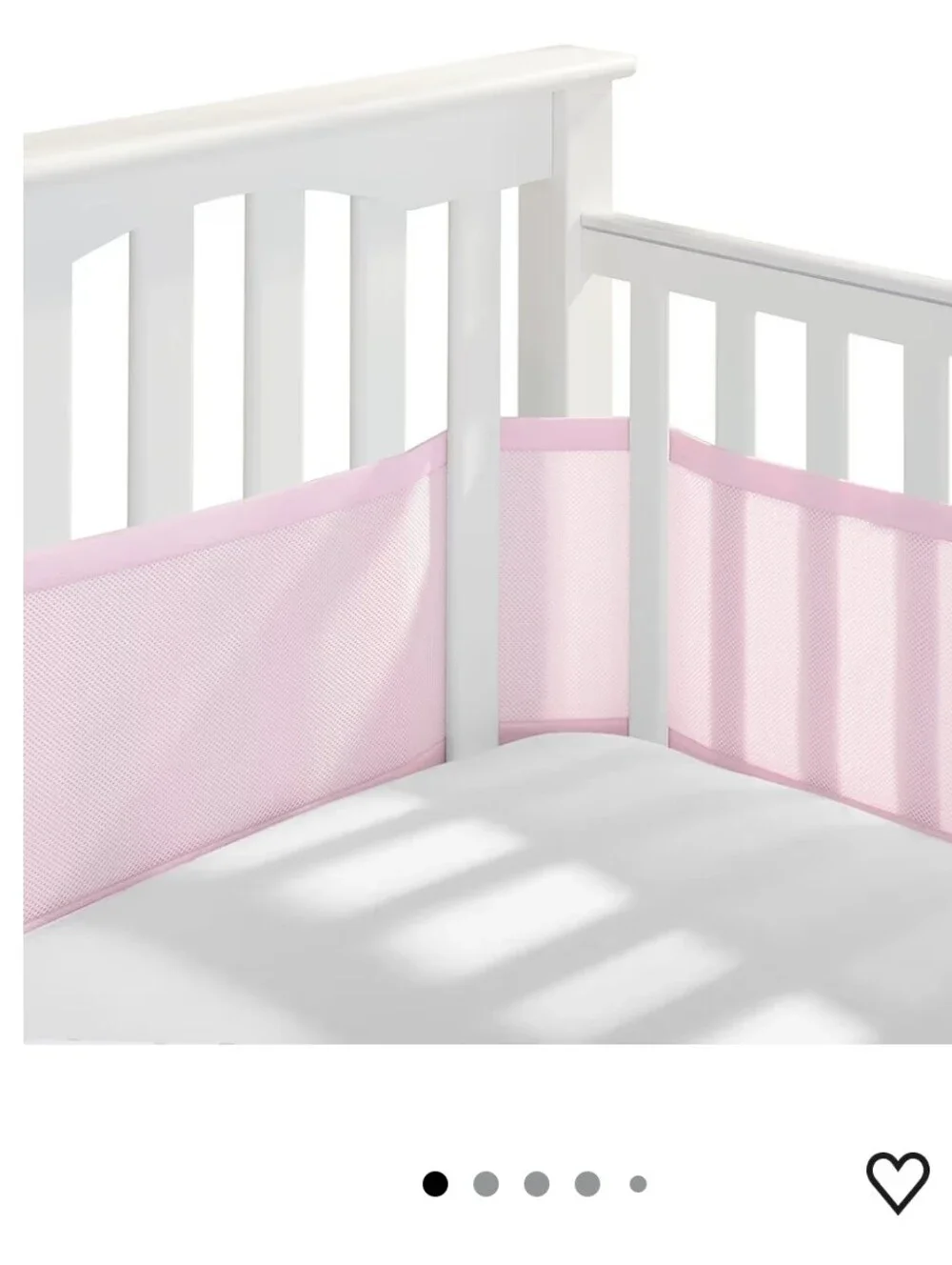 Breathable Pink Crib Bumper Guard